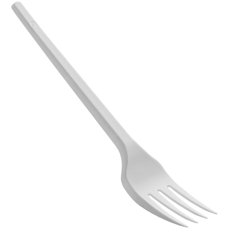 Виделка столова одноразова, пластикова, 1 шт., біла